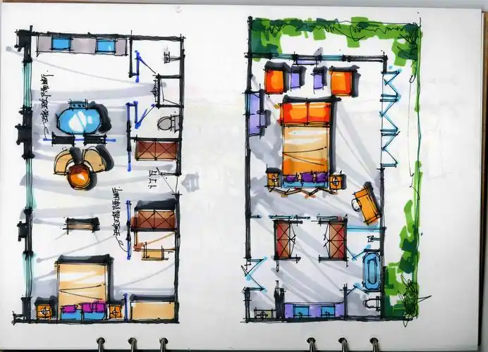 马克笔手绘-室内设计作品-筑龙室内设计论坛