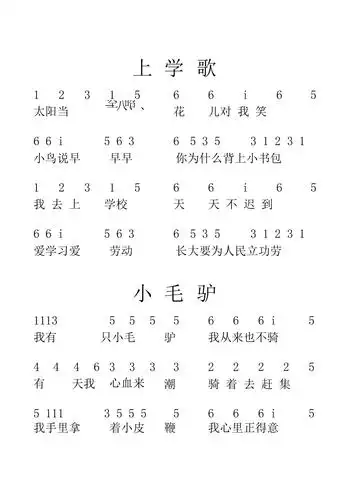 儿童歌曲钢琴简谱实用模板