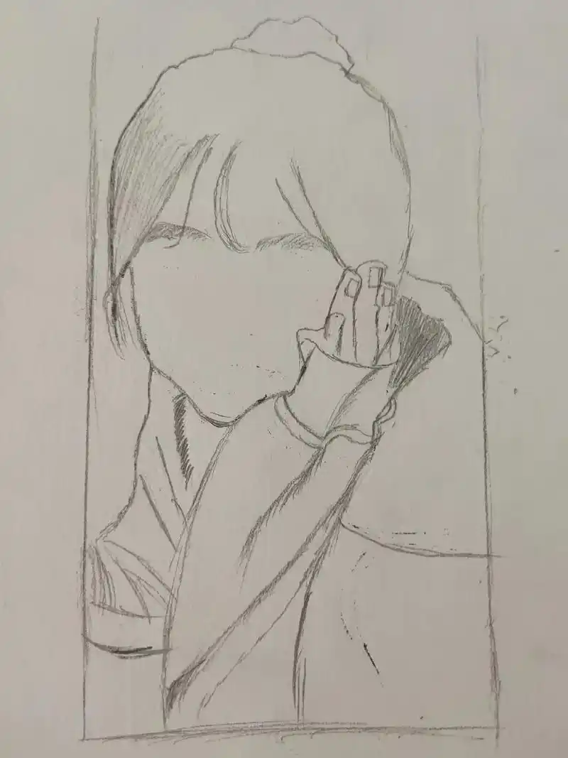 素描人物 #画画#素描画 #大学生暑假日常 #蔡徐坤  不 - 抖音