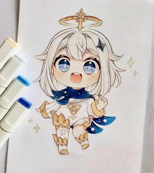 可爱q版女生马克笔手绘教程