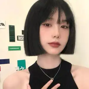 甜美假发女生波波头初恋圆脸空气刘海时尚潮流个性韩版短发全发套