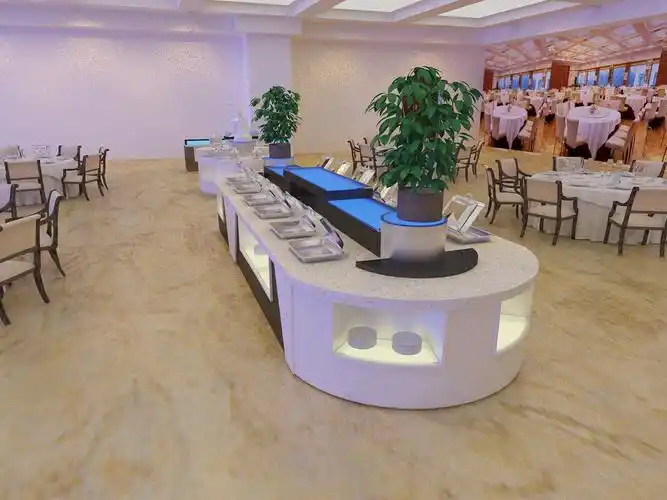移动大理石自助餐台定制自助餐台效果图