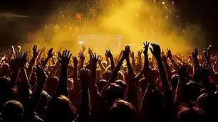 一群人听现场音乐的氛围摄影