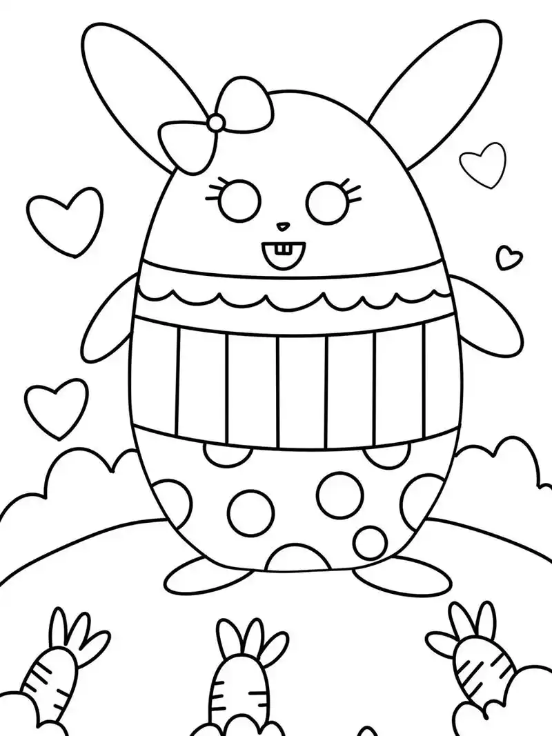 可爱的小兔子 儿童画 简笔画 创意画 带线稿 #儿童简笔画# #创意儿童