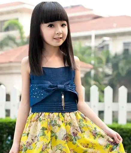 小孩齐刘海直发发型设计图片,小女孩图片,发型图片