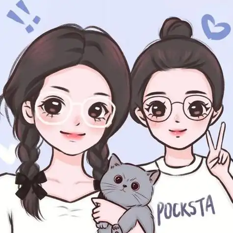 may风手绘头像闺蜜头像73姐妹一起可爱呀