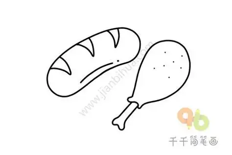 鸡肉的简笔画鸡肉的简笔画怎么画