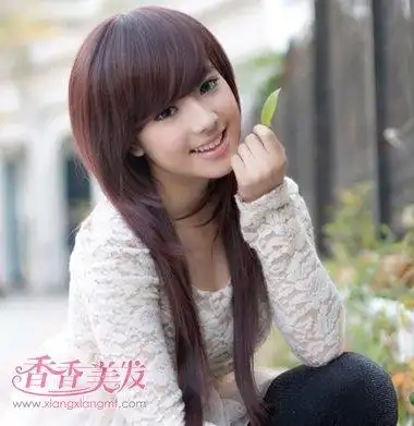 女生直长碎发发型图片 2016女生长直碎发发型