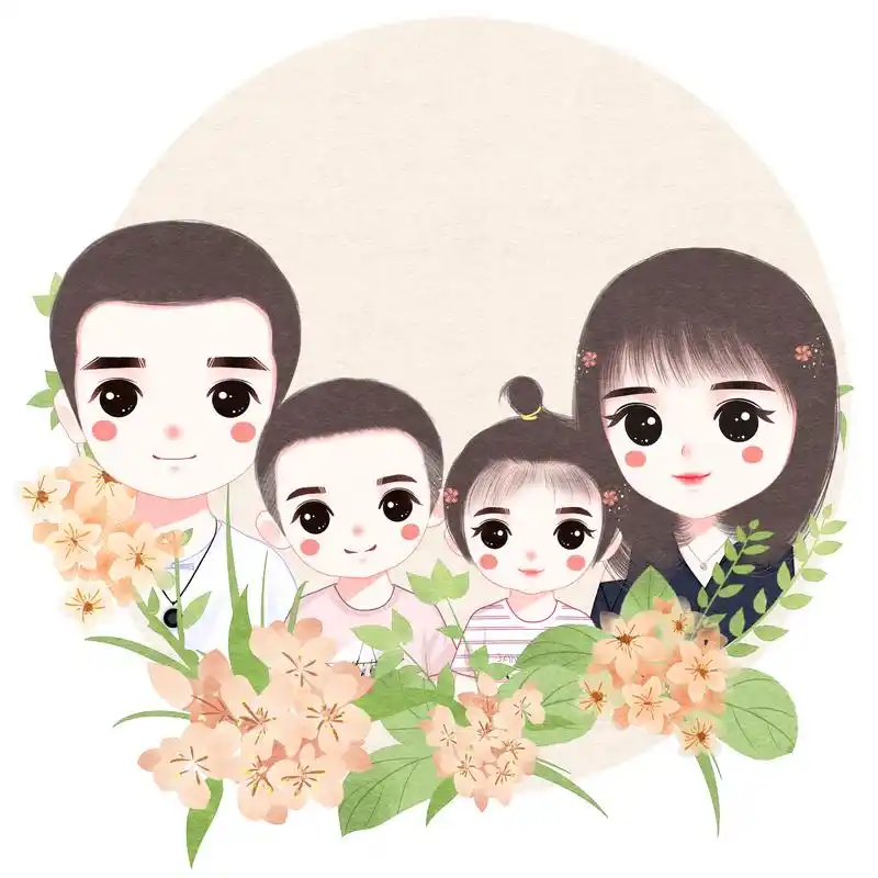 一家四口微信头像,温馨全家福,幸福如此简单