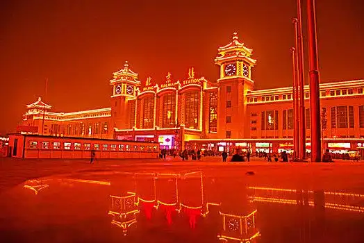 北京火车站夜景