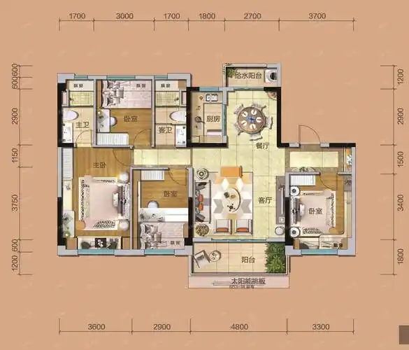 仙桃碧桂园143户型-仙桃碧桂园421厨2约143平方米户型图-精装修--仙桃