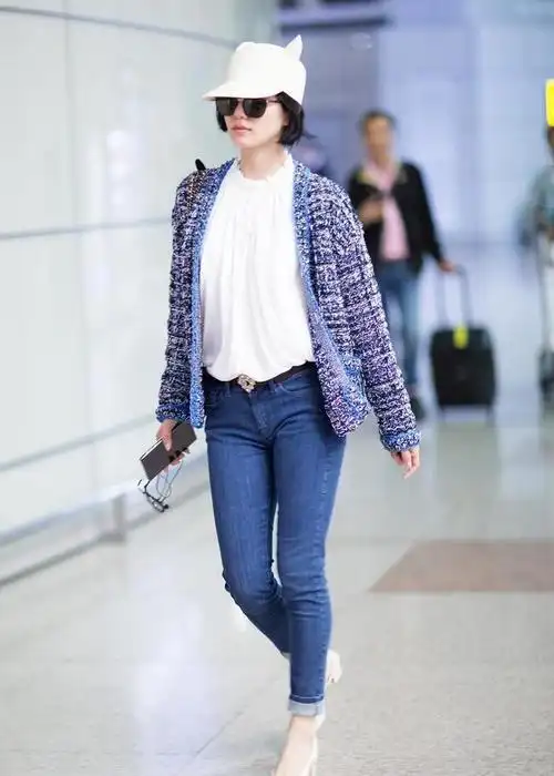 刘诗诗的穿搭技巧也太实用了简单的牛仔裤也能穿出高级感