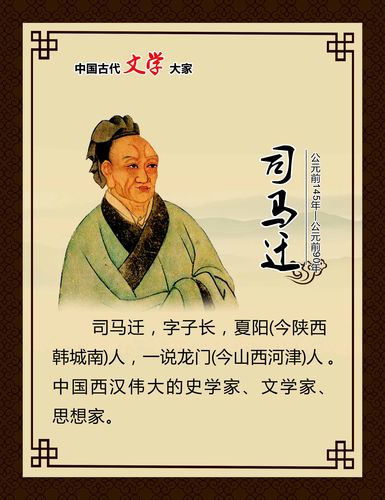 762海报印制展板写真喷绘193学校文化古代文学家名人简介司马迁2