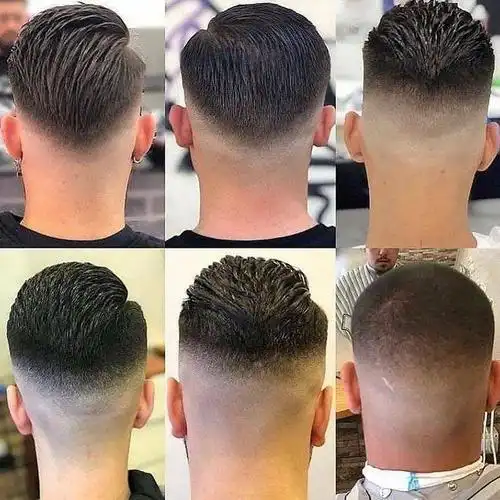 修剪男发的时候周边就不要推得太高 ,可以尝试这种起发脚的背头造型