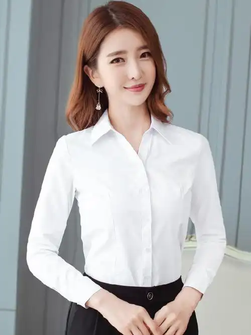 白衬衣短袖女半袖防走光通勤个低职业装学院风宽松棉白衬衫不透.