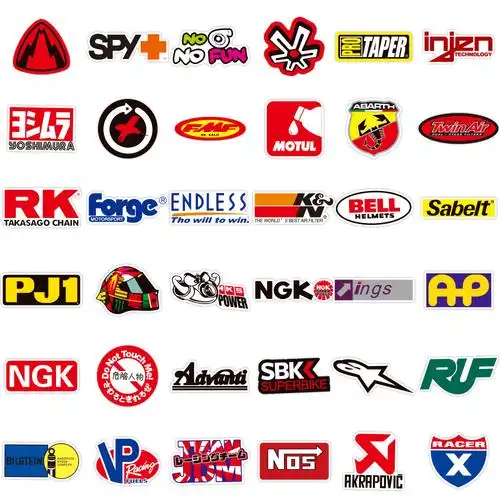 100张jdm汽车摩托潮流改装logo亚马逊爆款涂鸦贴纸拉杆箱可移贴画