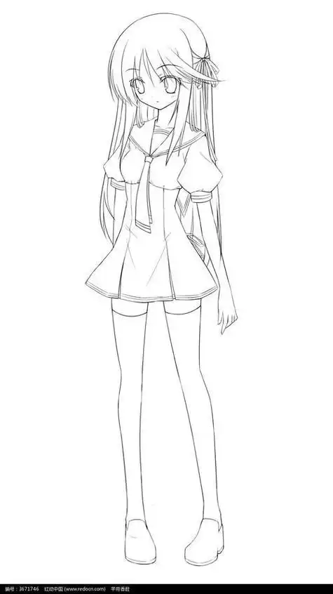 人物简笔画女孩动漫人物