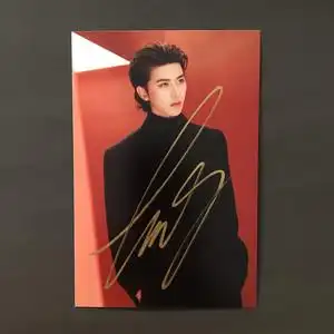 蔡徐坤签名照亲笔保真2021巡回演唱会明星周边粉丝礼物亲签定妆照