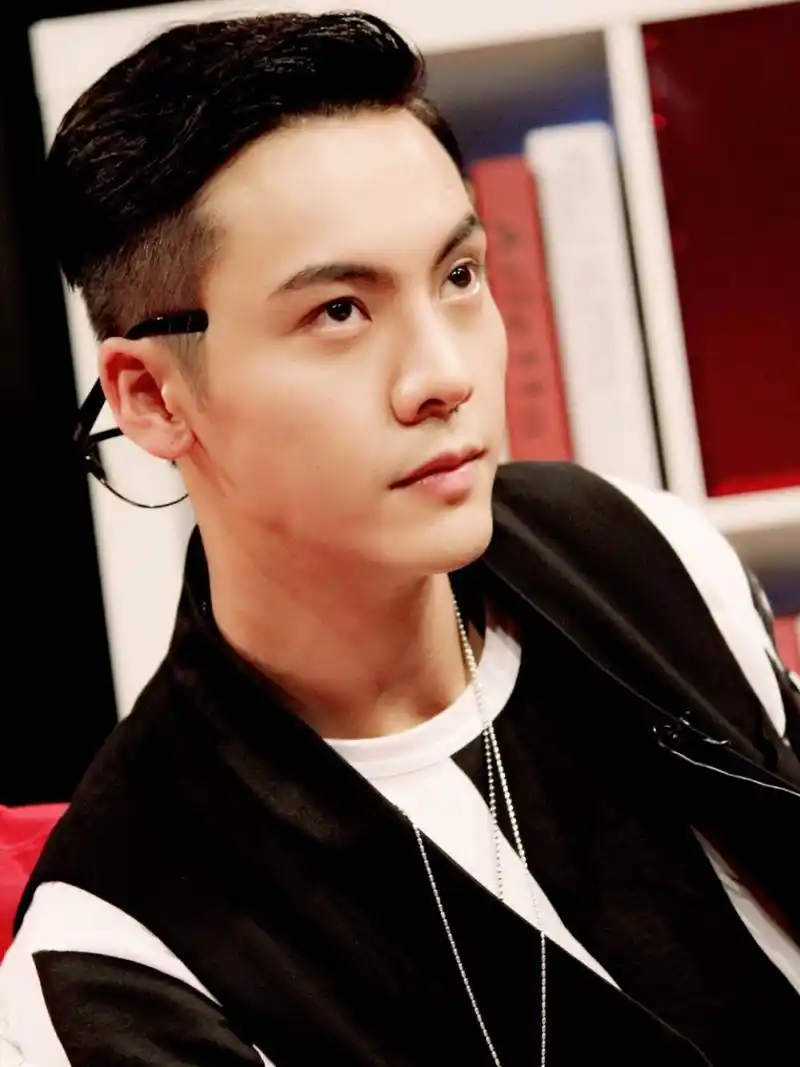 一张陈伟霆17岁参加选秀时的照片,杀马特 洗剪吹发型,青涩稚嫩,不过