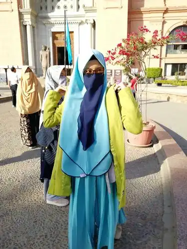 到处可见身着宽松长袍,蒙面的阿拉伯女郞.