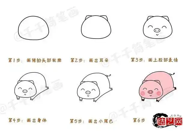 幼儿入门简笔画大全简单6步学会画小动物快收藏起来吧