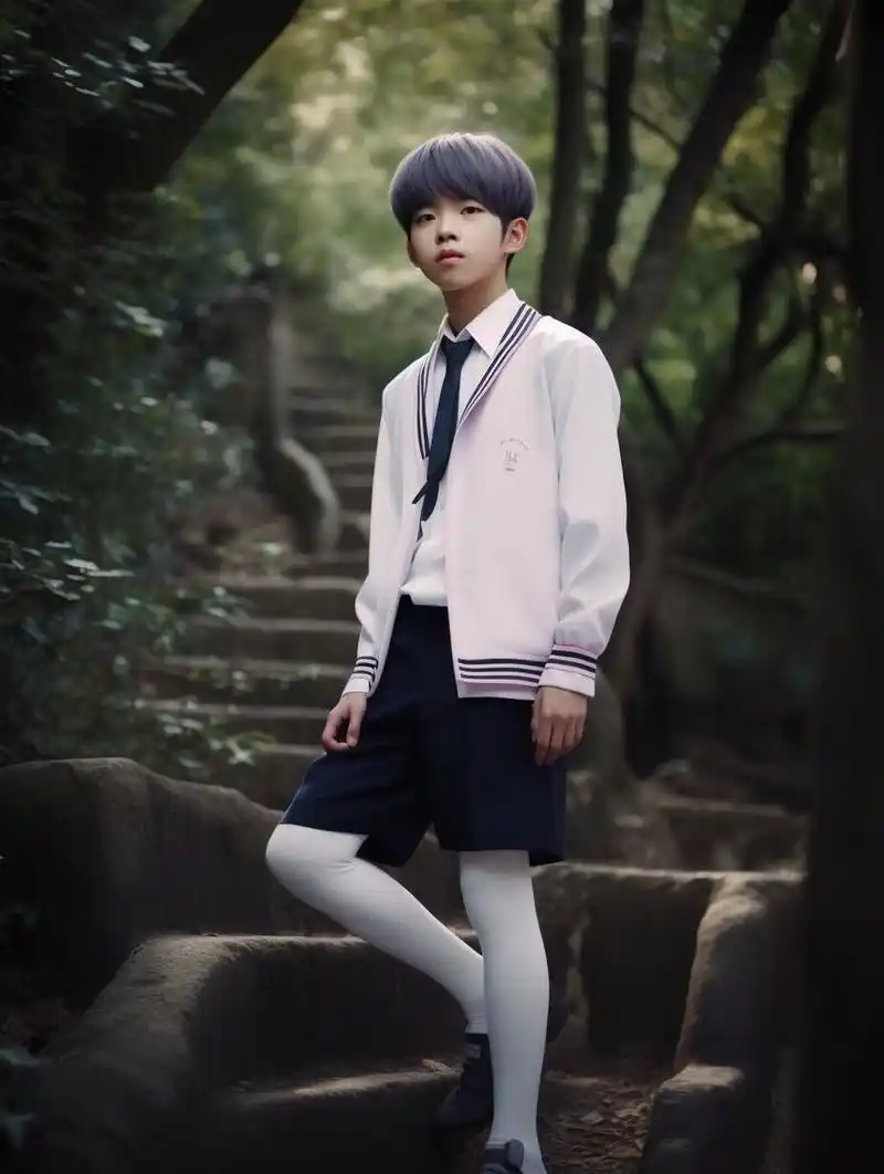 独特穿搭:过膝袜让男生的校服更有个性 这次整理了过膝袜的校服少年