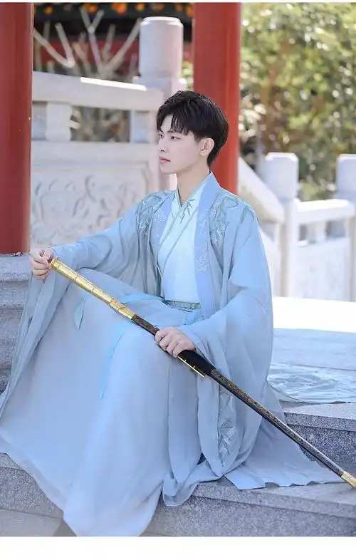 男生汉服青少年学生夏季薄款古装男套装公子飘逸古风男士仙气古代大码