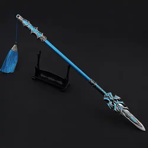 斗罗-大陆斗罗周边武器模型唐三万年魂技蓝银霸王枪30cm伸缩版