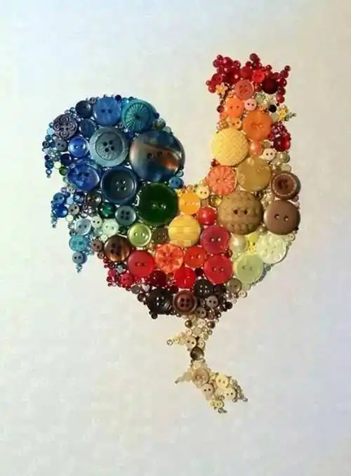 幼儿园纽扣艺术作品欣赏(32款),个个都是工艺品!