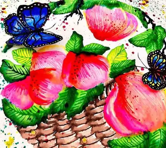 6-12岁儿童创意美术课程《水蜜桃》_北京拾二风画室_零二七艺考