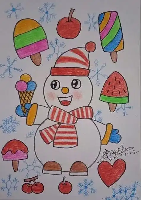 小学生简笔画可爱美术作品