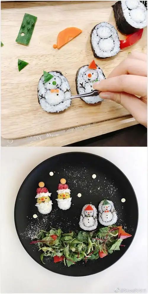 圣诞主题饭团做起来