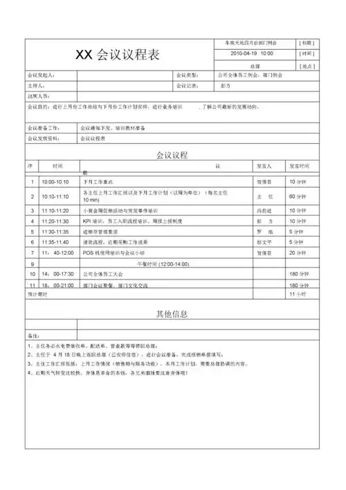 企业会议议程表格式 .docx 2页