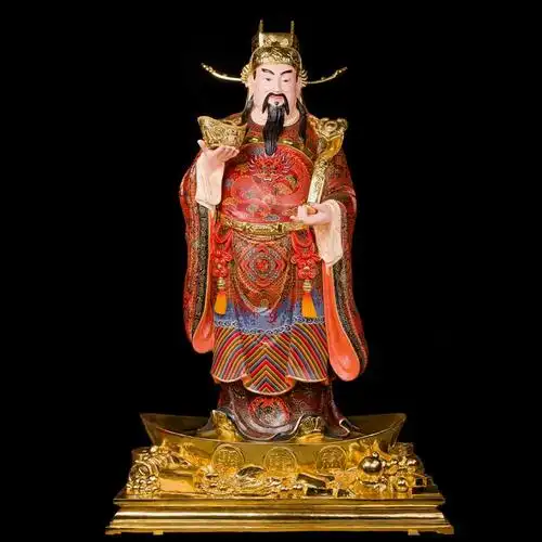 京东好物天祥缘盛凡铜鎏金财神爷神像财神爷摆件文财神佛像佛堂家用高