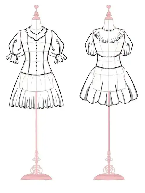 连衣裙服装款式图