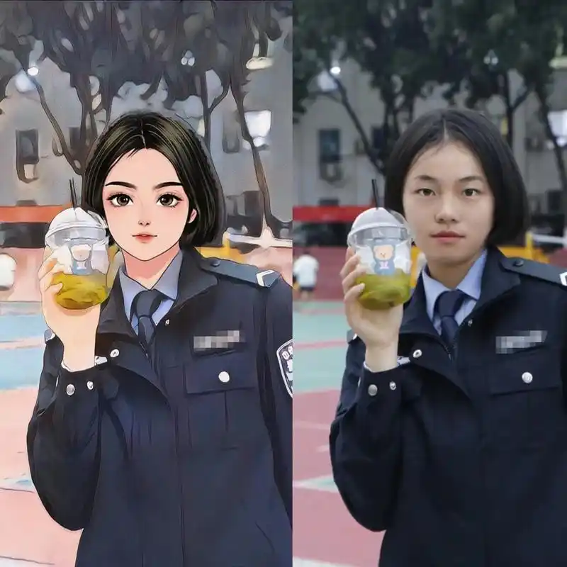 跟个风#藏蓝青春  #漫画脸  - 抖音