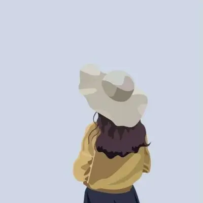 唐崎夜雨 扁平风简约手绘插画女_微信头像_我要个性网