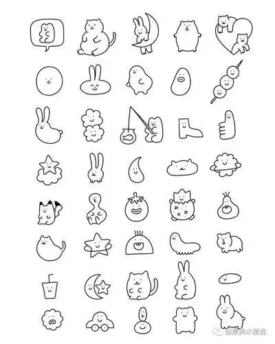 100个可爱元素简笔画手账素材流木の杂货铺超简单的萌系简笔画手账