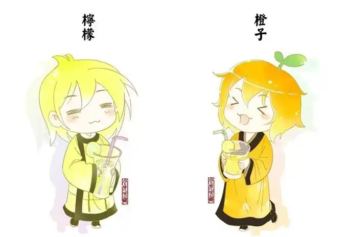 超可爱q版古风人物萌图q版水果拟人图