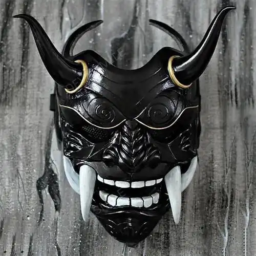 恐怖恶鬼面具吓人般若面具cos日本面罩挂件红恶魔鬼脸獠牙吓人僵尸怪
