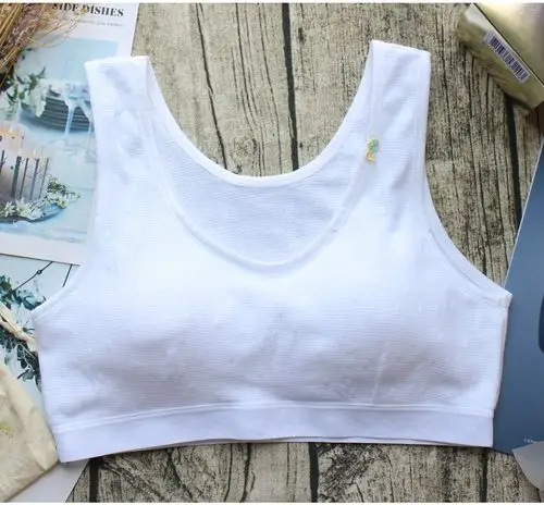 爱素面印花水润白成长型少女胸衣 150-165cm (白色)_学生内衣_雅格