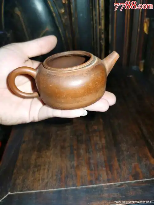 老紫砂壶缺盖有瑕疵底款中国宜兴包浆老辣