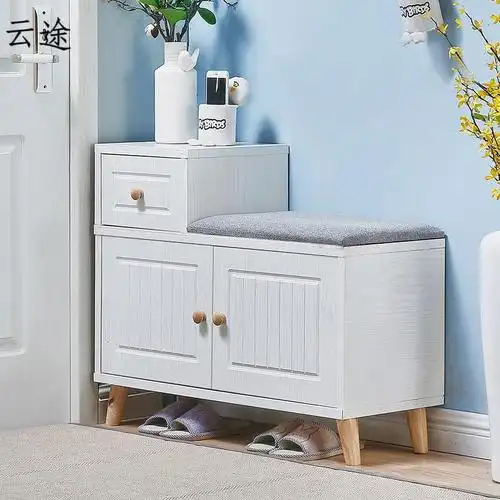 进鞋柜家用口可坐鞋凳组合一体靠墙玄关柜小户型带换鞋凳柜子定制