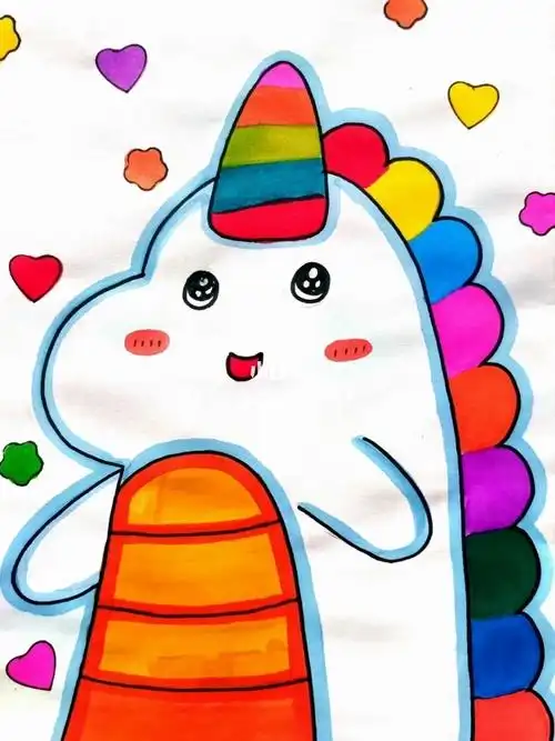 可爱的独角兽简笔画