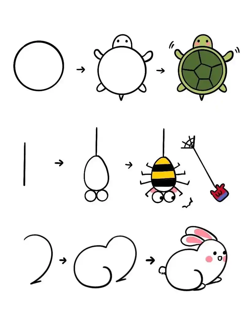 简笔画数字动物联想