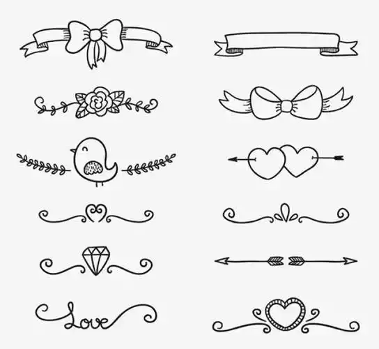 花边图案简笔画 装饰花边图案简笔画 - 水彩迷