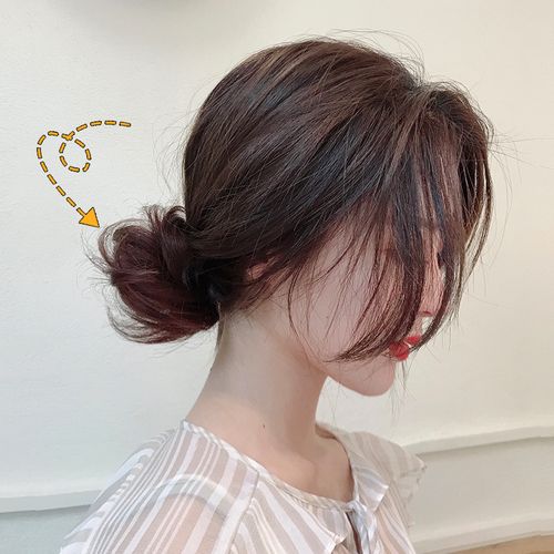 低丸子头假发女真发半丸子头盘发花苞头小号古风蓬松假发包发饰