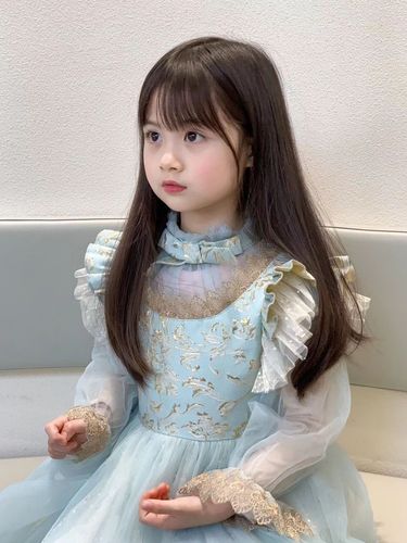 假发女孩仿真长直发公主儿童全发饰自然空气刘海可爱甜美拍照发套