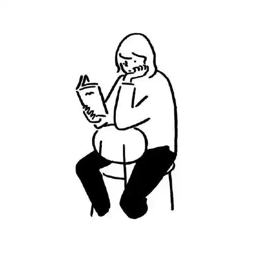 进来拿女头|极简黑白线条女生头像