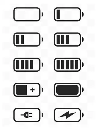 手机充电池电量状态符号icon小图标素材